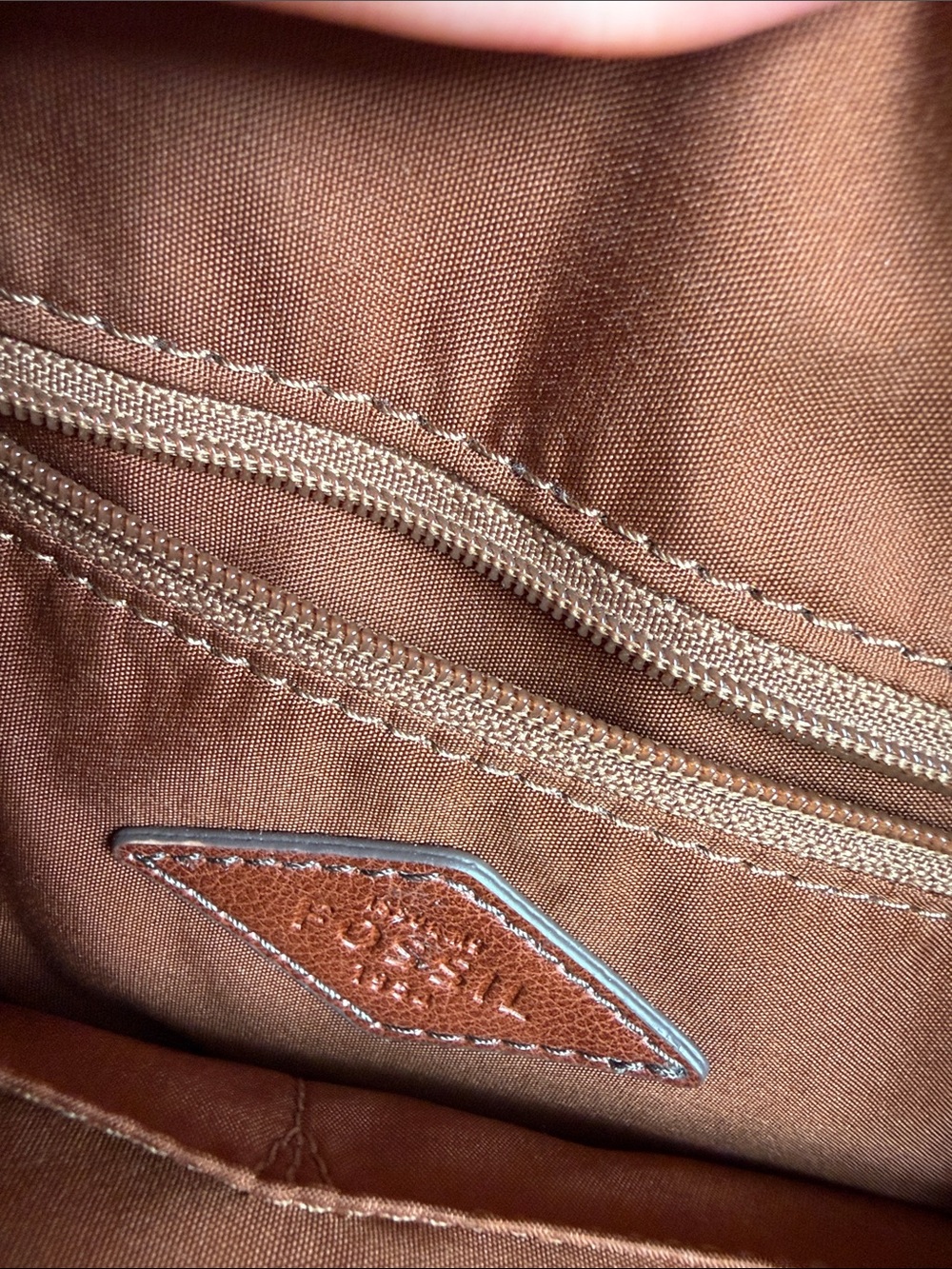 Fossil Rust Brown Leather Backpack Tote - Picture 5 of 7